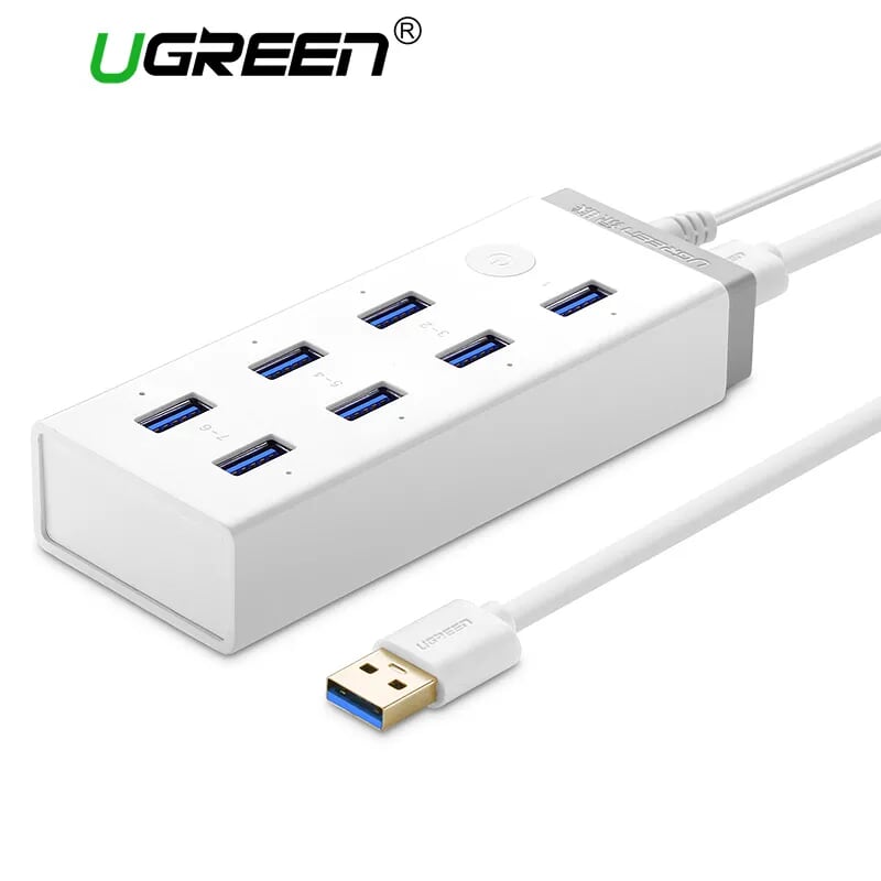 Thiết bị đa năng gồm 7 cổng USB 3.0 Ugreen 20296 tích hợp cổng sạc
