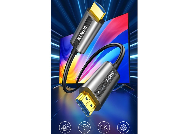 Cáp truyền tín hiệu HDMI 2.0 chính hãng Ugreen 50215 lõi sợi quang hợp kim kẽm 15m