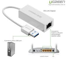 Cáp chuyển USB 3.0 to Lan hỗ trợ 10/100/1000 Mbps chính hãng Ugreen 20255