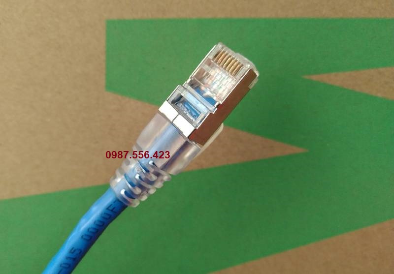 Đầu chụp mạng cat6 có trắng trong có móc gài 