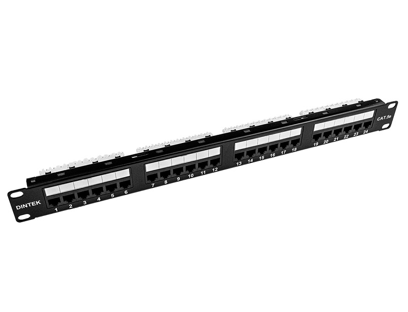 Patch Panel Cat.5e UTP 1U 24P 19inch mã 1402-03019 Chính hãng DINTEK 