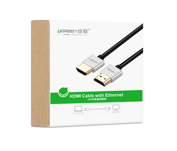 Cáp HDMI 2.0 siêu mỏng dài 1M Chính hãng Ugreen 30476 hỗ trợ độ phân giải 4K