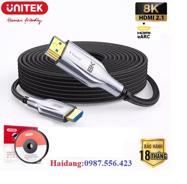 Cáp HDMI 2.1 Unitek C1064SL 8K@60Hz, 4K@144Hz, HDR, eARC - Chính Hãng