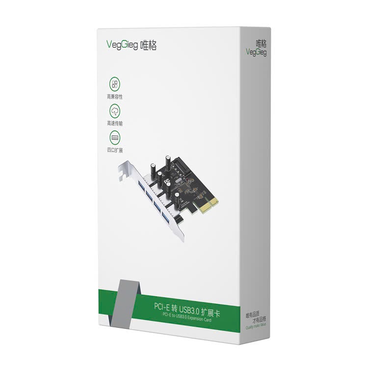 Cạc mở rộng PCIE sang 4 cổng USB 3.0 VegGieg V-PC02 chính hãng - Tốc độ 5Gbps