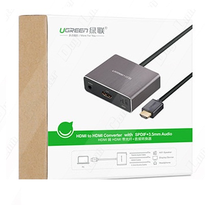 Cáp chuyển đổi HDMI to HDMI có cổng quang SPDIF 5.1 và Audio 3.5MM Ugreen 40281