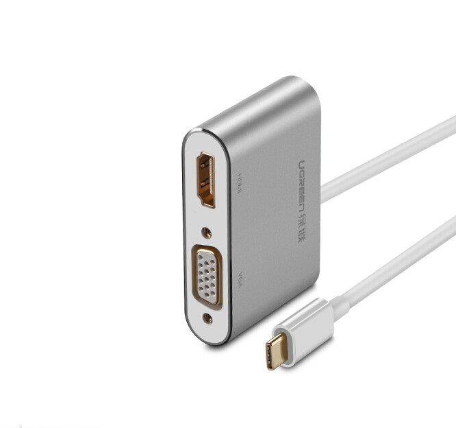 Cáp chuyển đổi USB type-C to HDMI và VGA chính hãng Ugreen 50317