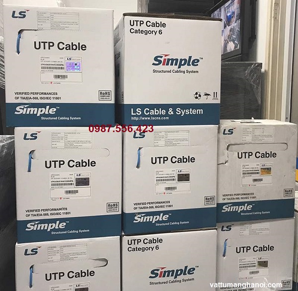 Dây, Cáp Mạng Cat6 LS Màu Xám UTP-G-C6G-E1VN-M 0.5X4P,Grey