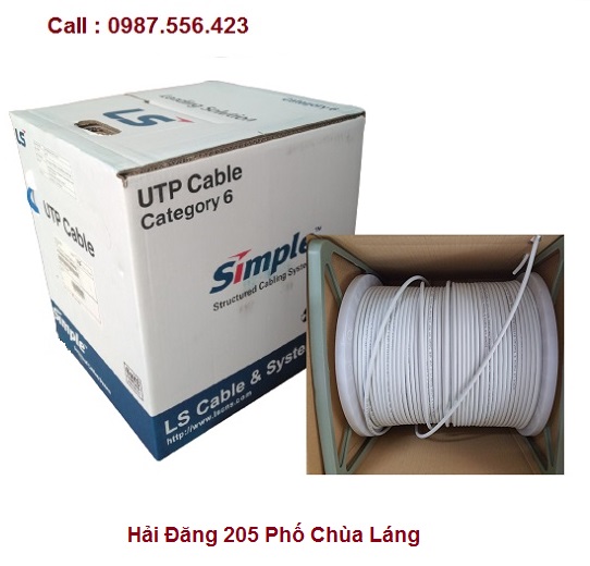 Dây, Cáp Mạng Cat6 LS Màu Xám UTP-G-C6G-E1VN-M 0.5X4P,Grey