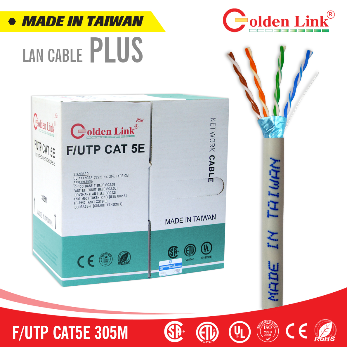 CÁP MẠNG GOLDEN LINK PLUS F/UTP CAT 5E