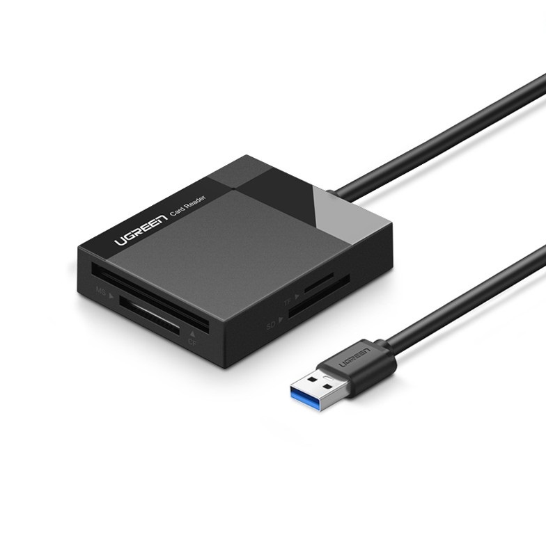 Đầu đọc thẻ USB 3.0 hỗ trợ SD/TF/MS/CF dài 1m chính hãng Ugreen 30231