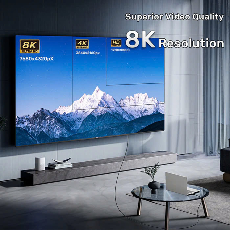 Dây cáp HDMI 2.1 8K Sợi Quang 30M Unitek C11085GY01-30M , Hàng Chính Hãng chất lượng cao siêu nét.