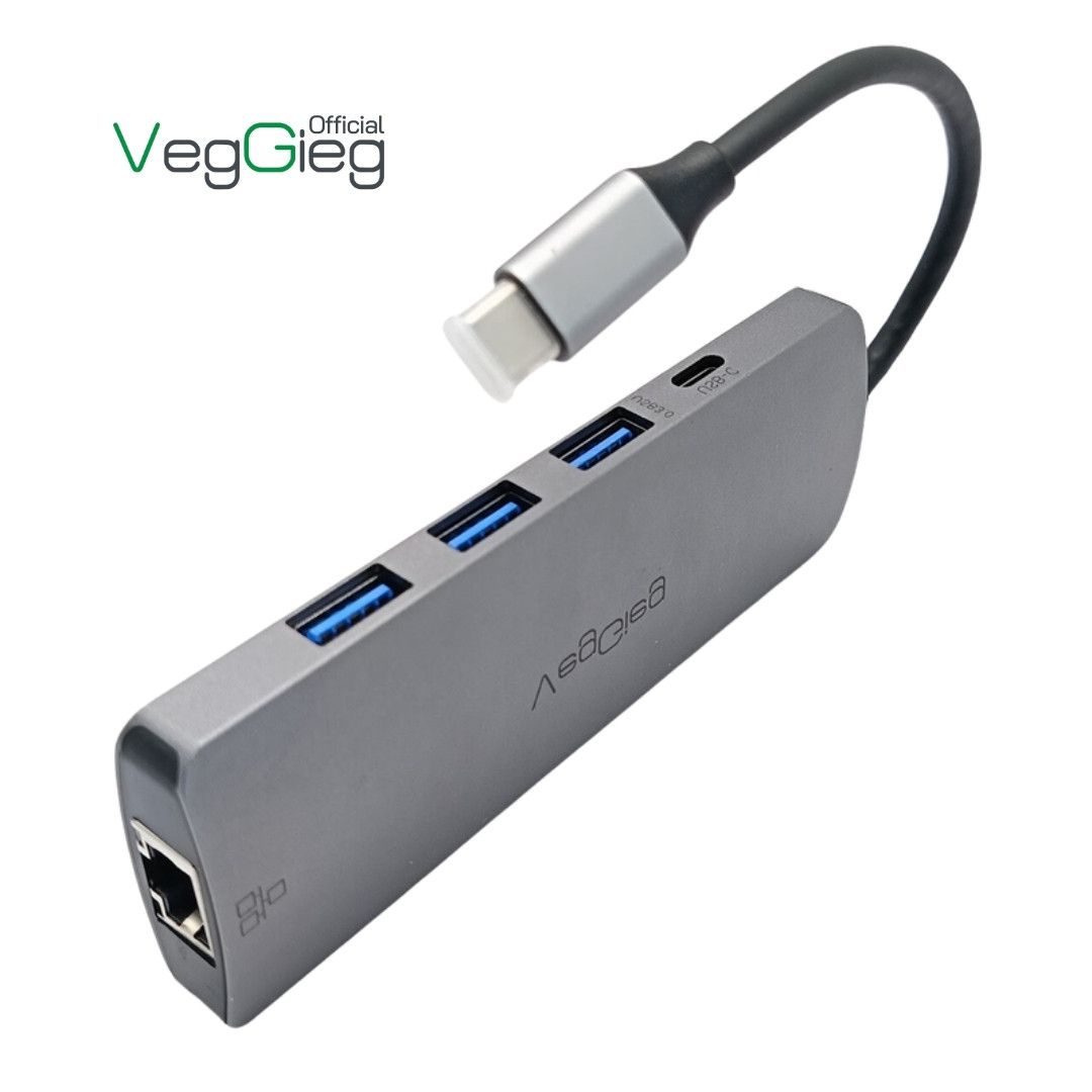 VegGieg Hub chuyển đổi USB Type-C đa năng 10 in1 - V-TC10R Cao cấp