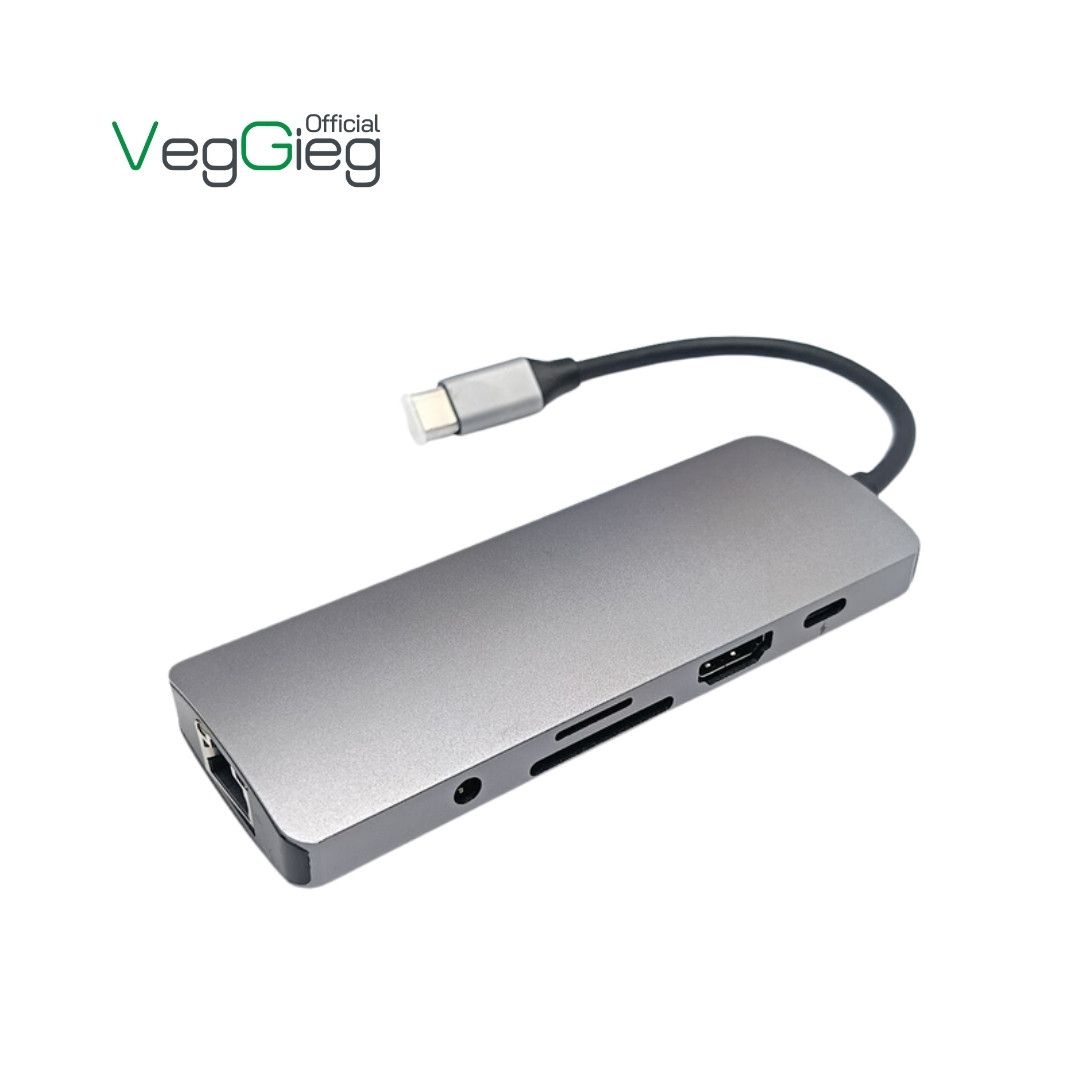 VegGieg Hub chuyển đổi USB Type-C đa năng 10 in1 - V-TC10R Cao cấp