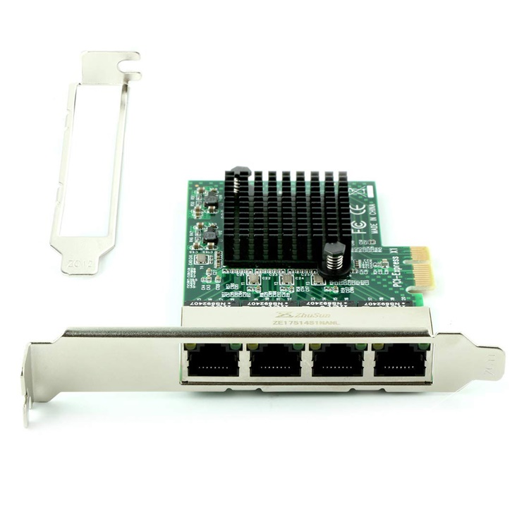 Card PCI Express Ex1 RTL8111F to 4 lan tốc độ 10/100/1000Mbps dùng cho máy server