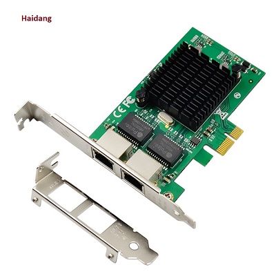 Card PCI Express x1 to 2 cổng lan RJ45 tốc độ 10/100/1000Mbps chip set intel JL82575