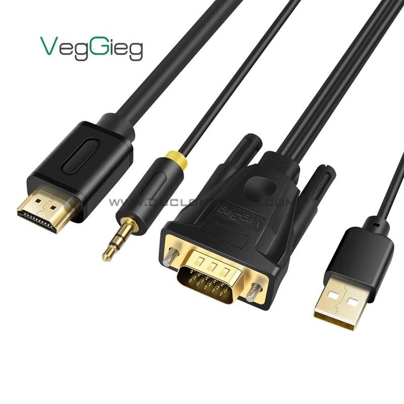Cáp chuyển đổi VAG to HDMI có kèm audio V-Z206 Veggieg
