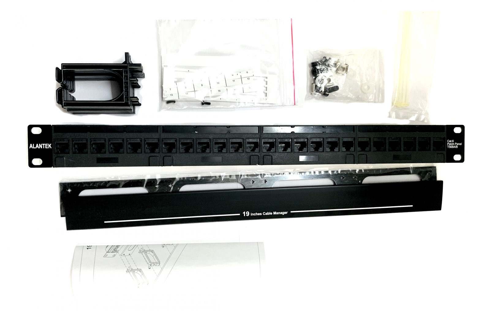 Patch panel 24-port CAT6 UTP Alantek 302-201601-24AB chuẩn USA hàng chính hãng