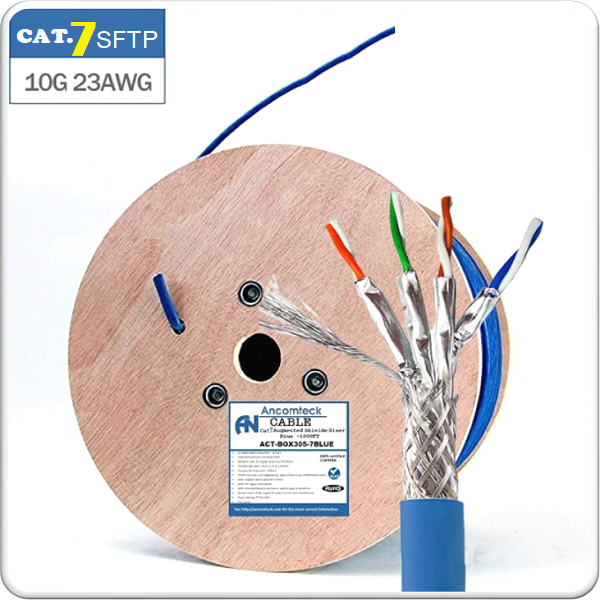 Cáp mạng CAT7 SFTP ANCOMTECK 23AWG ACT-7SFTP-BULK305BL