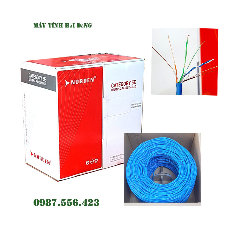 Cáp mạng Norden Cat5e UTP - Norden 112-40001104BL lõi đồng nguyên chất nhựa PVP chống cháy