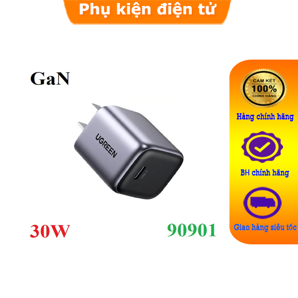 Củ sạc nhanh UGREEN 90901 Type-C GaN 30w 