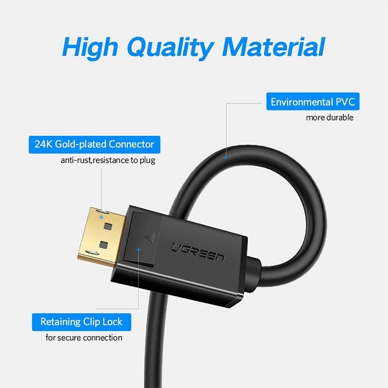 Cáp Displayport sang Displayport dài 3m Chính hãng Ugreen 10212 cao cấp