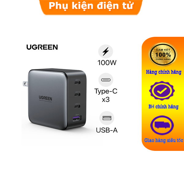 Củ sạc UGREEN 3C1A sử dụng GaN hỗ trợ sạc nhanh PD USB 3.0 65W cho Samsung