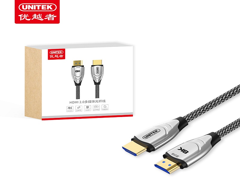 Cáp Quang HDMI 2.0 UNITEK C11081BK 25M - 8K@60Hz, Truyền Tín Hiệu Xa Không Suy Hao