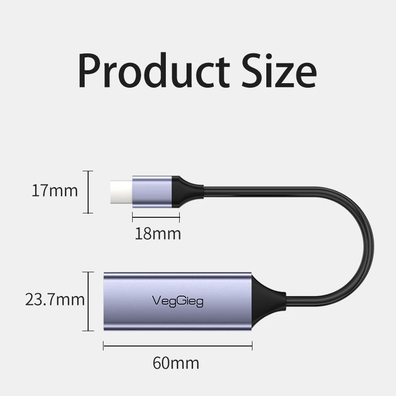 Cáp chuyển đổi Usb lan V-K307 Veggieg tốc độ 1000 Mbps 