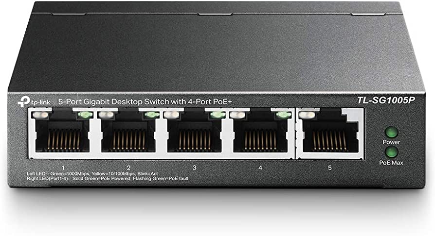 Thiết bị chia mạng TP-Link TL-SG1005P Gigabit 1000Mbps/ 5 Cổng/ 4 cổng PoE/ Vỏ Thép