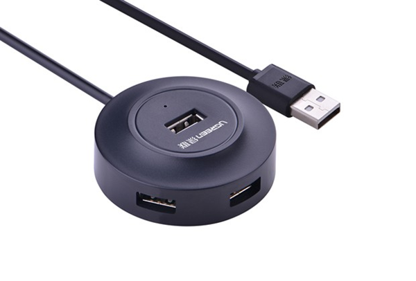 Thiết bị hub chia 4 cổng USB 2.0 Ugreen 20277 màu đen cao cấp