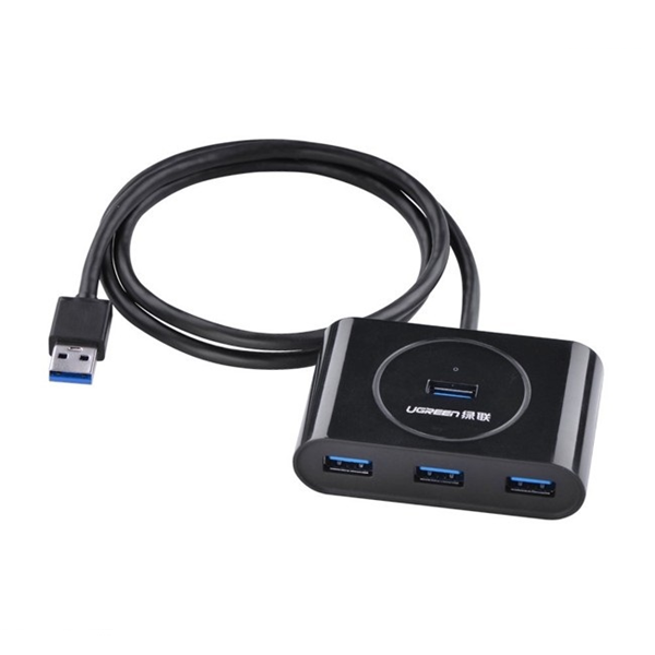 Hub chia cổng 4 cổng USB 3.0 cáp dài 1,5M Ugreen 30218 cao cấp bản dây màu Đen