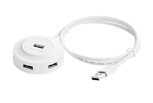 Bộ hub 4 in 1 Ugreen 20270 - Bộ chia hub USB 2.0, 4 cổng 1m trắng