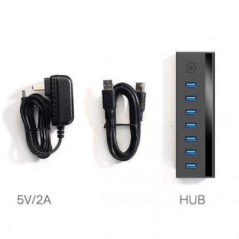 HUB chia 7 Cổng USB 3.0 Có Nguồn 5V/2A Ugreen 40522 cao cấp