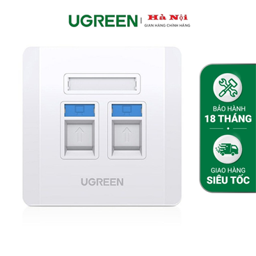 Mặt nạ wallplate vuông đôi chính hãng Ugreen 80182