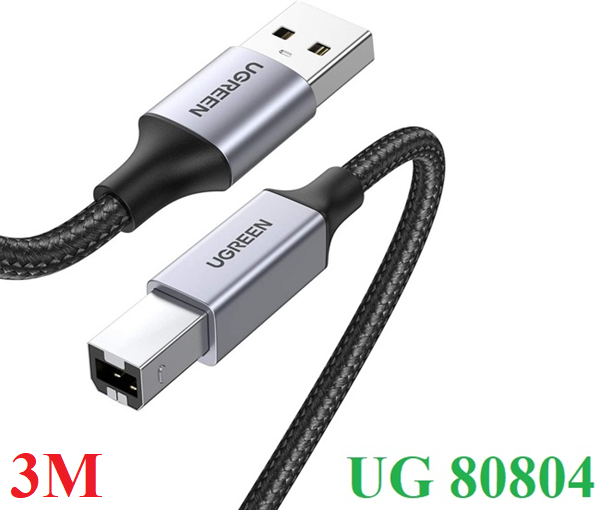 Cáp máy in đầu nhôm bọc dù chống mòn gãy USB 3.0 Ugreen 80804 cao cấp