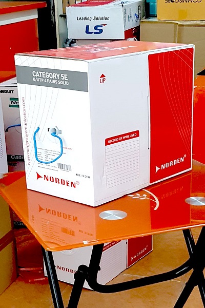 Cáp mạng Norden Cat5e UTP - Norden 112-40001104BL lõi đồng nguyên chất nhựa PVP chống cháy