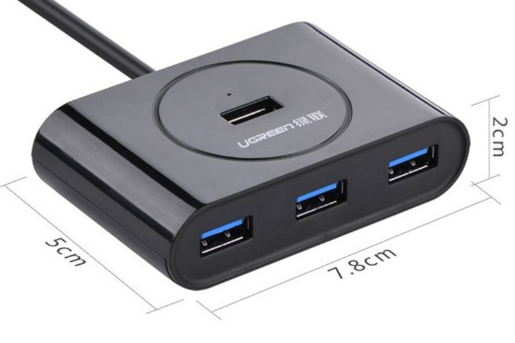 Bộ chia 1 to 4 USB 3.0 Ugreen 4 Cổng Ugreen CR113 20290, 20291 màu đen