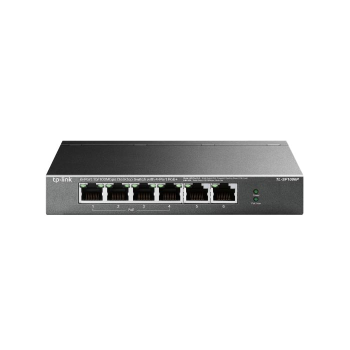 Thiết bị mạng, Switch TL-SF1006P Để Bàn 6 Cổng 10/100Mbps với 4 Cổng PoE+