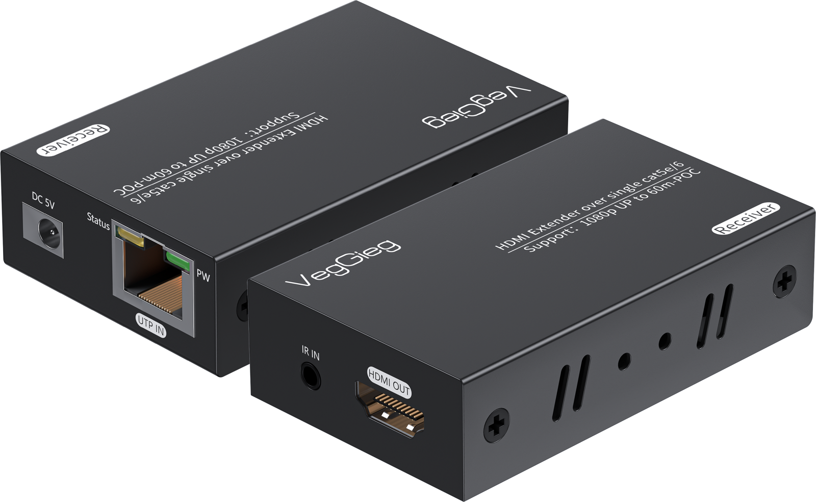 Bộ khuếch địa kéo dài tín hiệu HDMI qua lan 60M VegGieg mã V-HD60