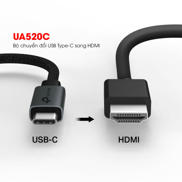 TP-Link UA520C Bộ Chuyển Đổi USB Type-C Sang HDMI, Hình Ảnh Sắc Nét 4K