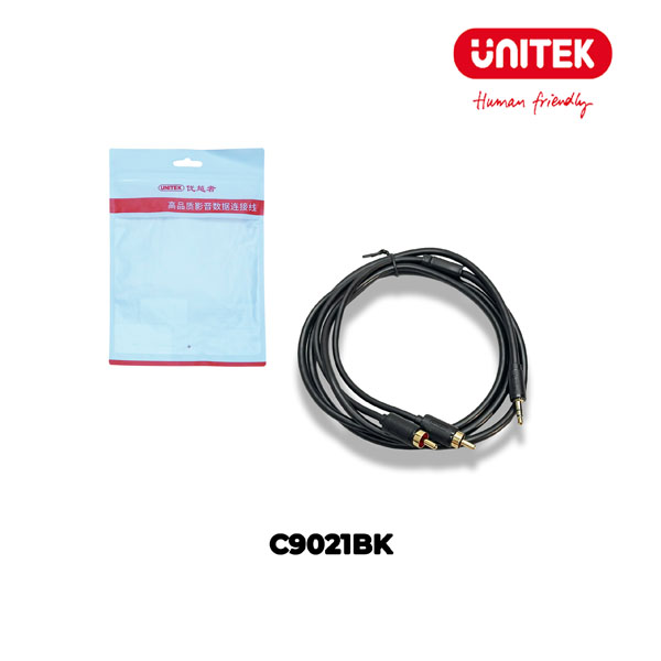 Dây loa đầu 3.5mm sang 2 RCA UNITEK C9028K dài 30m chính hãng