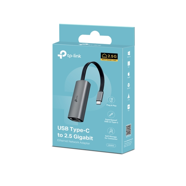 TP-Link UE302C Bộ Chuyển Đổi USB Type-C Sang Ethernet 2.5Gbps, Kết Nối Siêu Nhanh