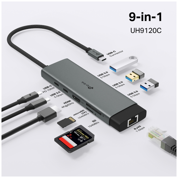 TP-Link UH9120C Hub USB Type-C 9 cổng đa năng hàng chính hãng cao cấp