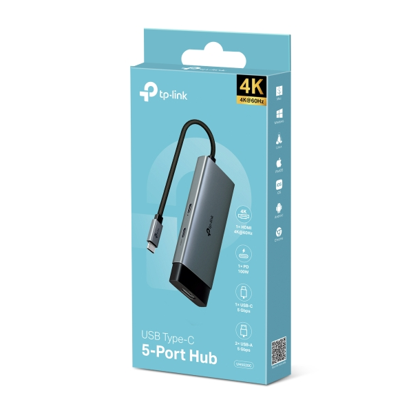 TP-Link UH5020C Hub USB Type-C 5 Cổng, Mở Rộng Kết Nối Linh Hoạt