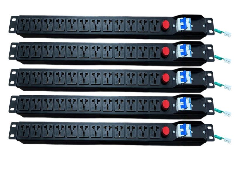 Thanh Nguồn PDU 12 Cổng 19 Inch - Có Aptomat, Đèn Báo, Lắp Tủ Rack 12U