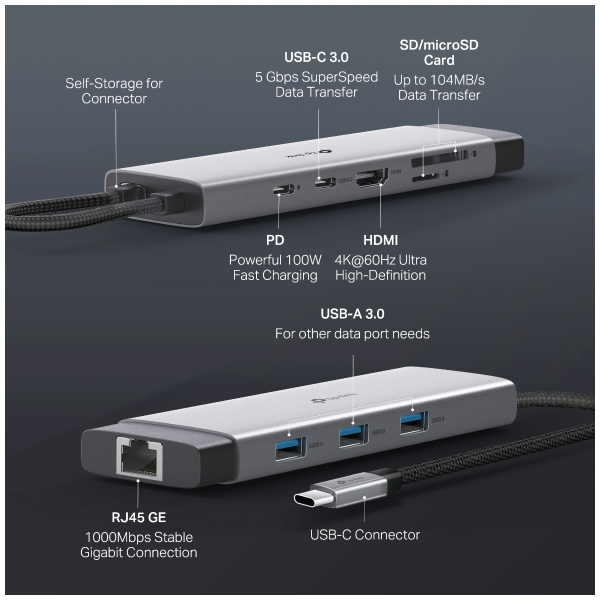 TP-Link UH9120C Hub USB Type-C 9 cổng đa năng hàng chính hãng cao cấp