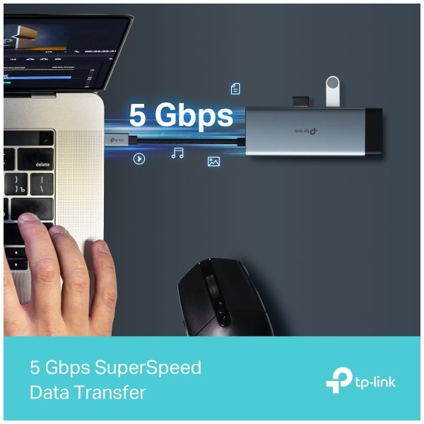TP-Link UH6120C Hub USB Type-C 6 Cổng, Kết Nối Đa Năng, Truyền Tải Nhanh Chóng