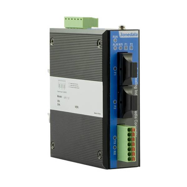 Bộ Chuyển Đổi RS-232/485/422 Sang 2 Cổng Quang IMF2100-2F-1DI Converter Công Nghiệp 85-265VAC