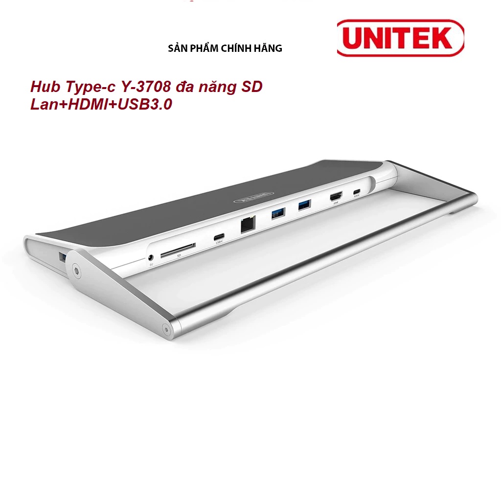 DOCK TYPE-C -> 3 USB 3.0 + HDMI + LAN + SD 4.0 UNITEK (Y-3708)
