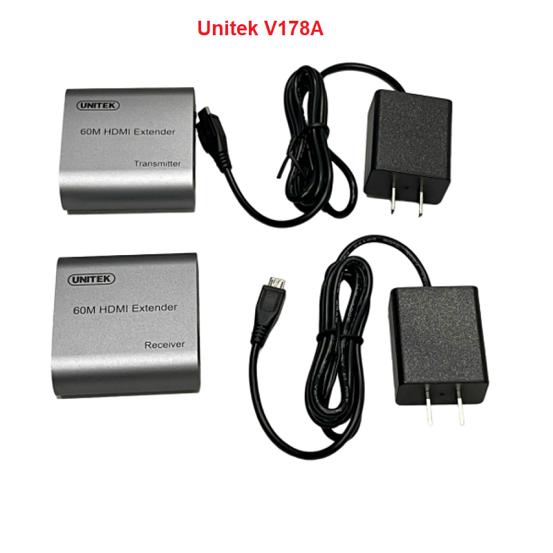 Bộ nối dài HDMI sang LAN 60m HD Extender UNITEK V178A chính hãng Bộ nối dài HDMI sang LAN 60m HD Extender UNITEK V178A chính hãng
